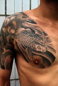 Tatuaje de media armadura de mascota china