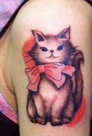 Tattoo 520 Gallery: Big Bow Cute Bow Cat Tattoo Pattern Picture