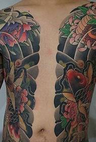Luda boja dvostruka polovica oklopa tetovaža