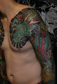 Cool and attractive double hemisphere dragon tattoo pattern