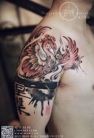 Phoenix Nirvana féltónusú színes tetoválás tetoválásmódosítás Nincs felső minta