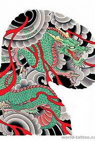 Tattoo bbs recommended an old Japanese traditional semi-dragon tattoo pattern manuscript picture appreciation