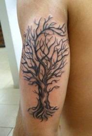 Мужская рука реалистичный рисунок тату с большим деревом