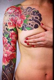 Beauty also comes with a wave of colored half-a tattoo designs