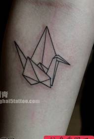 One arm classic paper crane tattoo pattern