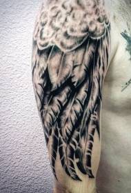 Arm fantasy black wings personality tattoo pattern