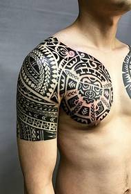 Handsome double hemiple tattoo pattern
