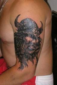 Arm brown pirate portrait tattoo picture