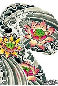 Japansk japansk stil klassisk traditionell halv lotus lotus spray tatuering mönster