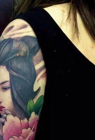 Flower arm, a delicate ancient beauty portrait tattoo tattoo