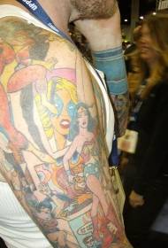 Ramena boja ilustracija stil djevojka tetovaža uzorak