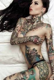 A set of big breasts beauty fashion flower arm tattoo pictures