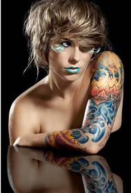Європейська та американська мода краса татуювання на руці лотоса