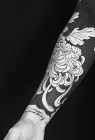 Classic open fashion personality flower arm tattoo