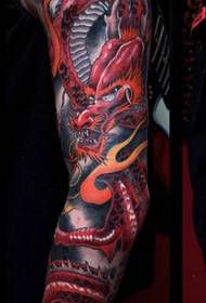 cool cool flower arm dragon tattoo