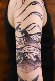 Arm abstract boat tattoo pattern