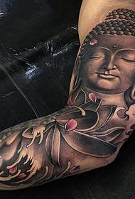 Flower arm lotus Buddha tattoo pattern