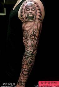 tattoo figure recommended a black and gray traditional Buddha tattoo work