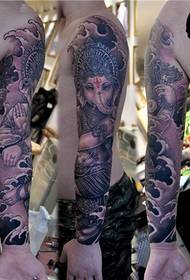 फूल बांह टैटू हाथी भगवान टैटू शेनयांग टैटू शेनयांग मध्य सड़क टैटू कला टैटू