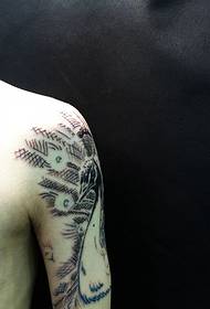 Born to love beautiful flower arm peacock tattoo tattoo