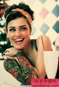 Tattoo show picture Preporuči uzorak tetovaže djevojke s cvjetnom rukom