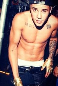 popular singer Justin Bieber flower arm tattoo