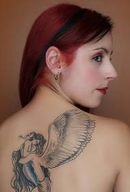 Flower arm full chest tattoo girl pattern