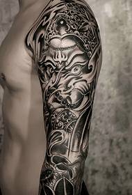 New traditional flower arm black gray elephant elephant tattoo pattern
