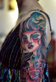 Flower girl avatar rose tattoo