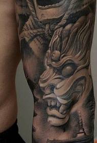 Male handsome flower arm armor like tattoo picture