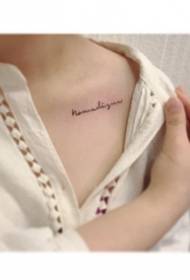 Conebone tattoo stickers effect picture -- A group of girls' simple and fresh tattoo stickers on the clavicle. 88759-Clavicle tattoo pattern - 9 small fresh clavicle tattoo pictures