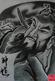 Naskah tato Zhejiang merekomendasikan setengah dari seri gambar pola naskah tato 胛 馗 馗