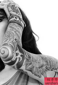Woman Flower Arm Tattoo Works