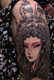 Classic Peking Opera Flower Tattoo