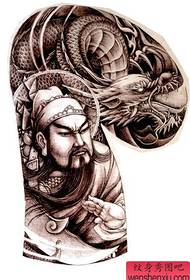 Найбільш чоловічий напівручний шаблон рукопису татуювання дракона Гуанлонг, рекомендований татуювальною смужкою