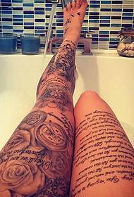 Long Leg Queen Queen Essential Fashion Flower Totem Tatuaggio