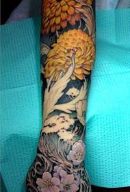 Veteran tattoo recommended a chrysanthemum flower arm tattoo pattern