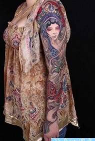Modellu di tatuu di calamar di fiore di bracciu di fiori