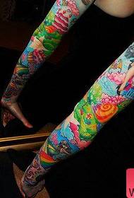Tatuointirunko suositteli käsivarren väri kukkavartta Tatuointi toimii