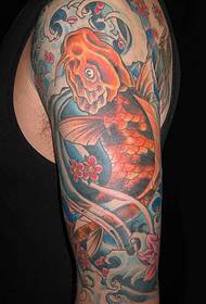 მამრობითი მკლავი ლამაზი squid tattoo