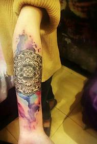 Zabavna cvetlična roka vatonija cvet tetovaža