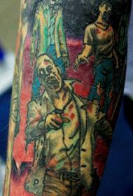Kwiatowy wzór tatuażu dzikiego zombie