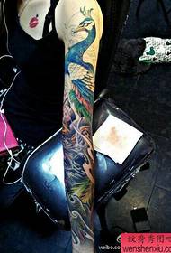 un patrón de tatuaje de media tatuaxe de fénix
