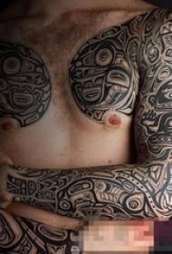 Linie neagră schiță creativă model de tatuaj braț floare dominator imagine