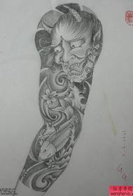 figură de tatuaj a recomandat o imagine opere de manuscrise manuscrise ca braț de flori negre-gri