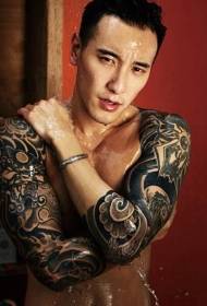 Wang Yangming's domineering floral arm tattoo pattern