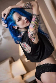 Patrón de tatuaje de brazo de flor sexy hot girl