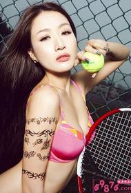 Sun Jingyuan blommen earm rose butterfly tattoo picture