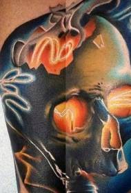 colored mysterious skull with searing Eye tattoo pattern