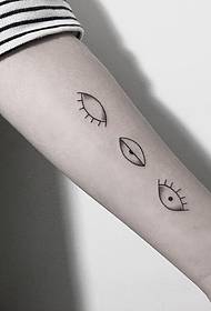 brazo pequeno pequenos ollos frescos patrón de tatuaxe diferente